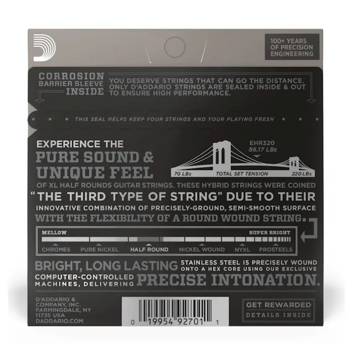 Струны для гитары D'Addario XL Half Rounds Super Light (09-42) (EHR320) изображение 3