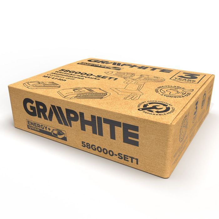 Шуруповерт Graphite Energy+ 18V 1х2Ah, 44Нм, 0-350/0-1250об/хв (58G000-SET1) зображення 10
