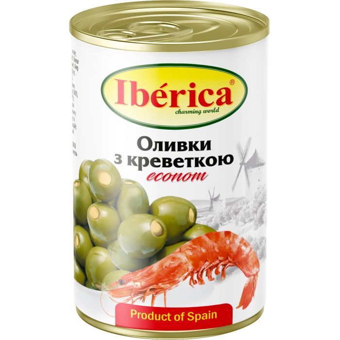 Овощная консервация Iberica Оливки фаршированные креветками 280 г (8436024298420)