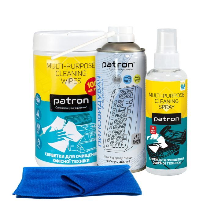 Универсальный чистящий набор Patron Spray f/tech250ml+S.dusterF3-020+wipes +microfi (CS-PN-BUNDL-12)