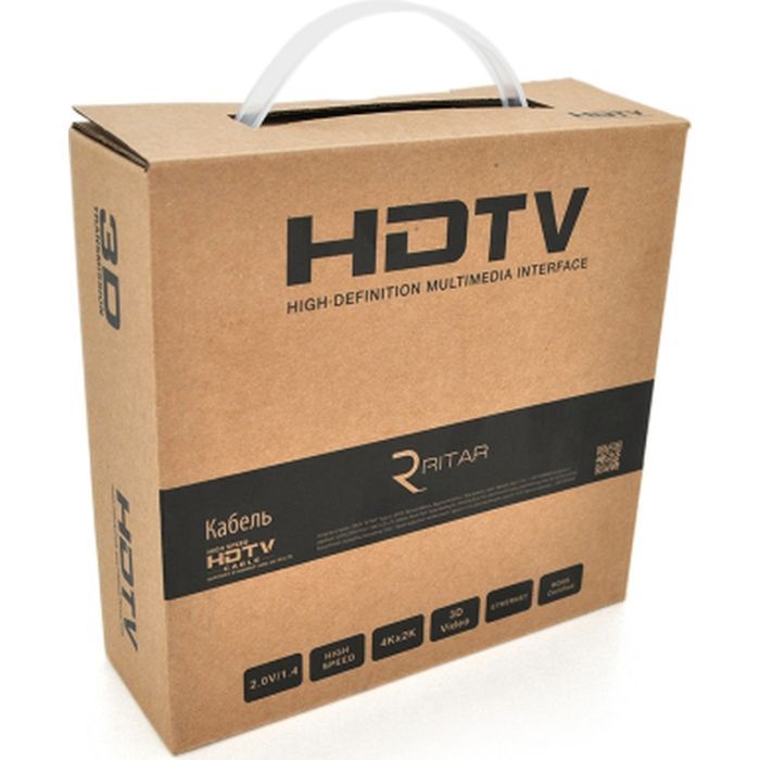 Кабель мультимедійний HDMI M to HDMI M 10.0m V1.4 4K black Ritar (HDMI(M)/(M)V1.4-10m-348B/19931) зображення 2
