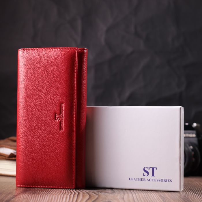 Гаманець ST Leather З натуральної шкіри Червоний (22524) зображення 11