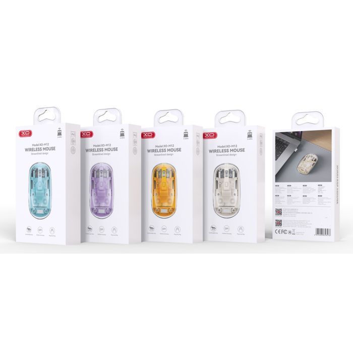 Мышка XO M12 Wireless Transparent/Yellow (M12 Yellow) изображение 5