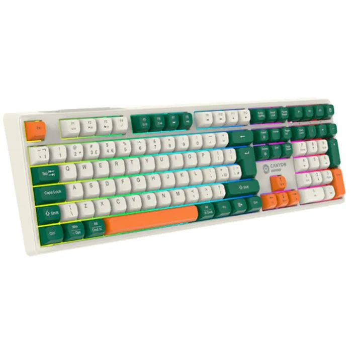 Клавіатура Canyon Shadder GKW-11 RGB Silent Wireless/Bluetooth/USB UA White (CND-SKBW11) зображення 3
