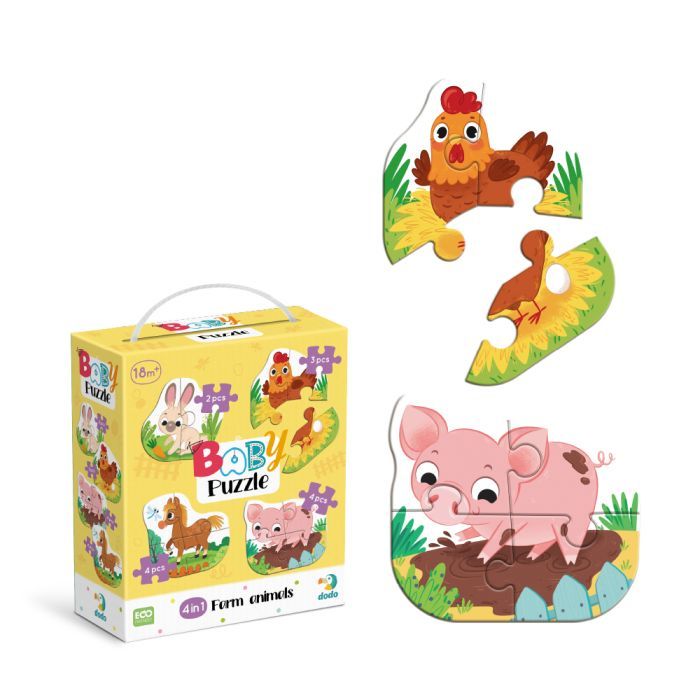 Пазл DoDo 4 в 1 Baby puzzle. Сільські тварини (300686) зображення 2