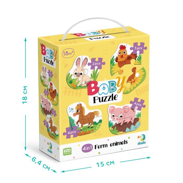 Пазл DoDo 4 в 1 Baby puzzle. Сільські тварини (300686) зображення 4