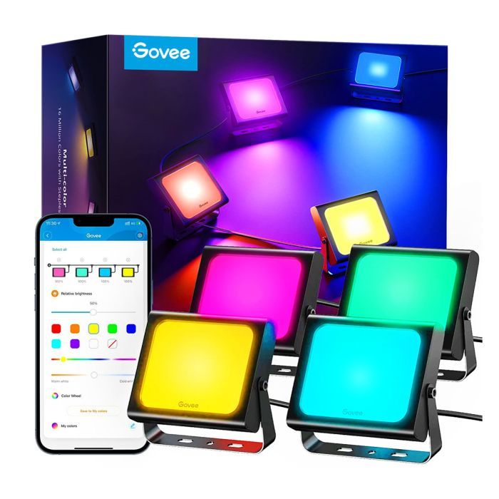 Светильник Govee H7060 LED Smart Flood Lights, 4pcs, RGBICWW, Wi-Fi/Bluetooth, Black (H7060311) изображение 2