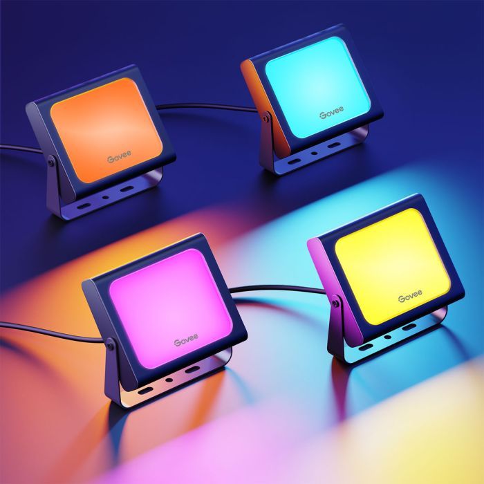 Светильник Govee H7060 LED Smart Flood Lights, 4pcs, RGBICWW, Wi-Fi/Bluetooth, Black (H7060311) изображение 3