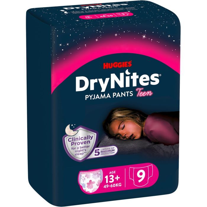 Подгузники Huggies DryNites для дівчаток 13+ років, 9 шт (5029053583679)