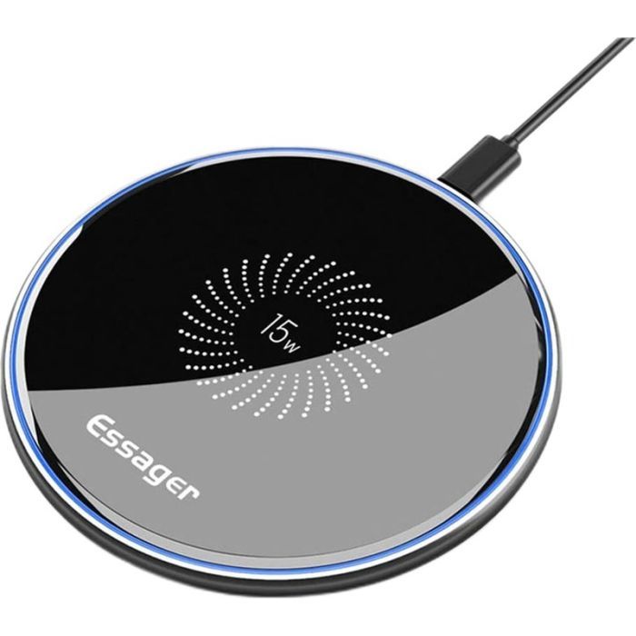 Зарядное устройство Essager Wireless charger 15W Qi magnetic + cable USB-C 1.0m black (EWXZMX-JMB01) изображение 2