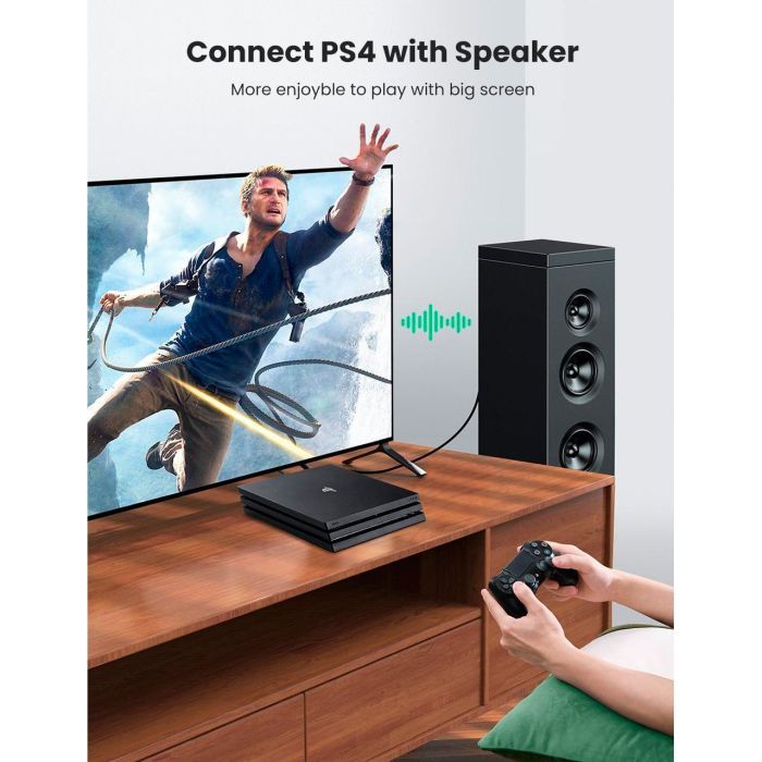 Кабель мультимедийный Optical Toslink 1.5m AV122 black Ugreen (70891) изображение 6