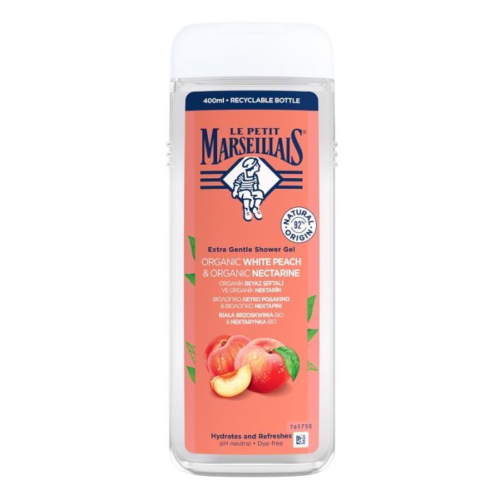 Гель для душа Le Petit Marseillais БИО Белый персик и нектарин 400 мл (3574661578408)
