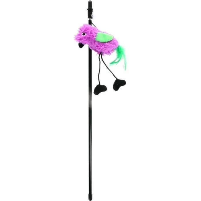 Іграшка для котів Hippie Pet Вудка з пташкою фіолетова 48 см (HIPCW2303038V)