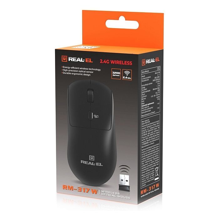Мышка REAL-EL RM-317W Wireless Black (EL123200052) изображение 9