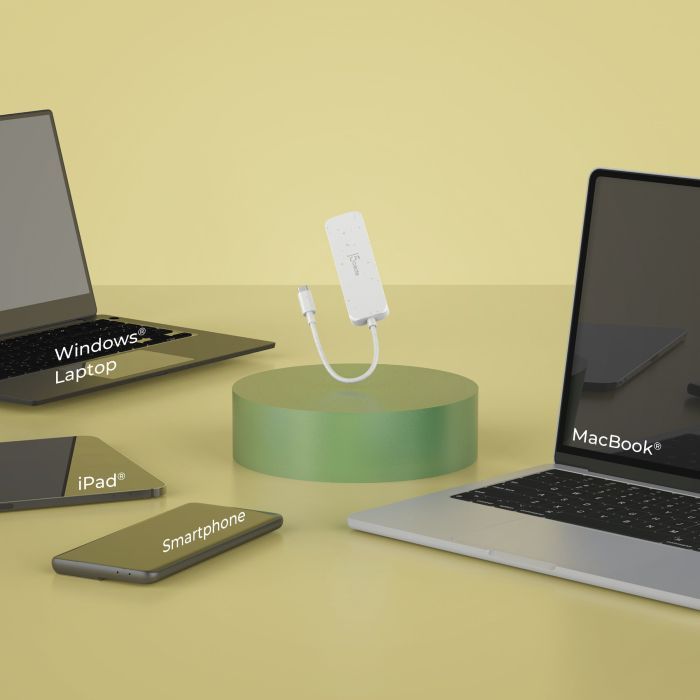 Концентратор J5create USB-C to 4xUSB-C 3.2 10Gbps white (JCH345EW-N) зображення 10