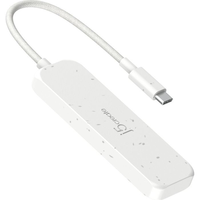 Концентратор J5create USB-C to 4xUSB-C 3.2 10Gbps white (JCH345EW-N) зображення 2