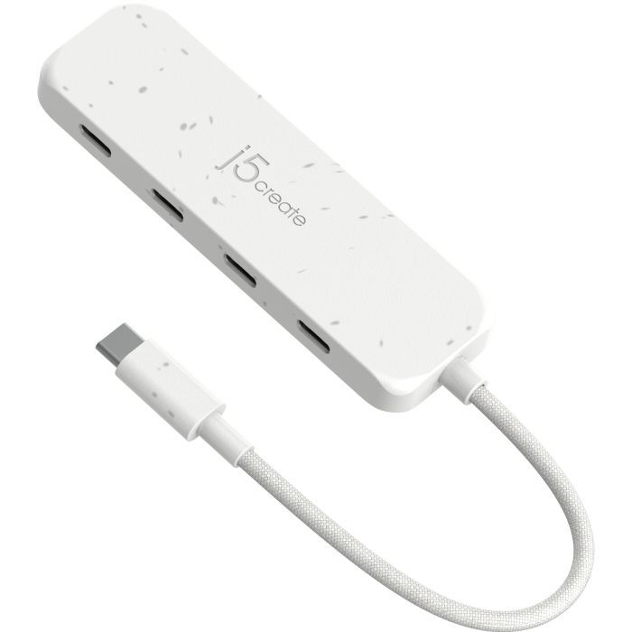 Концентратор J5create USB-C to 4xUSB-C 3.2 10Gbps white (JCH345EW-N) зображення 3