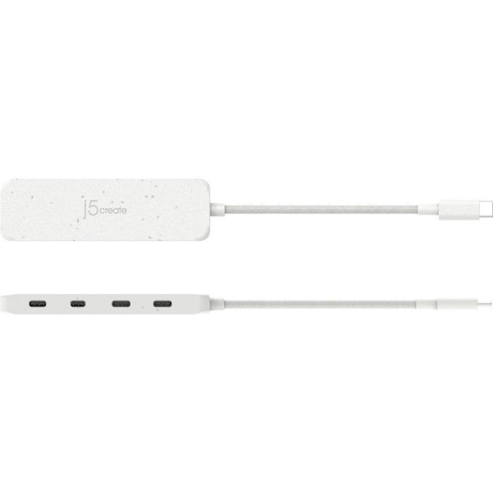 Концентратор J5create USB-C to 4xUSB-C 3.2 10Gbps white (JCH345EW-N) зображення 4