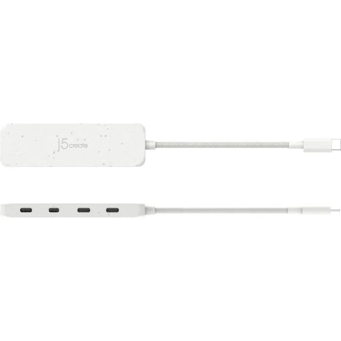 Концентратор J5create USB-C to 4xUSB-C 3.2 10Gbps white (JCH345EW-N) зображення 4