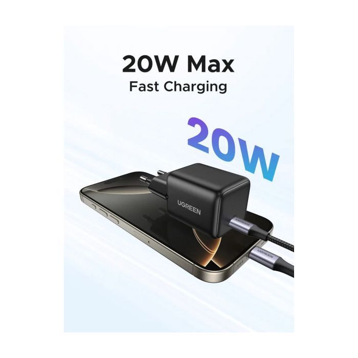 Зарядное устройство UGREEN USB-C PD20W GaN X512 black (55553) изображение 5