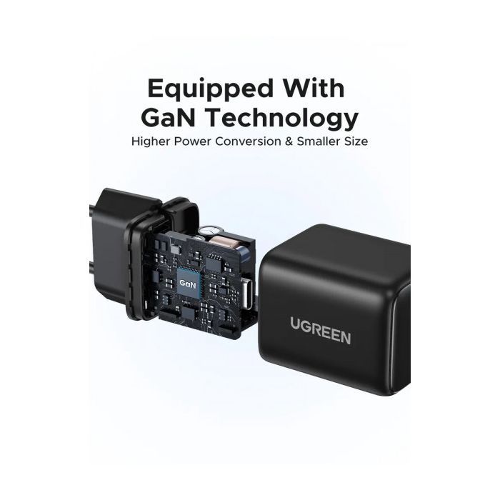Зарядное устройство UGREEN USB-C PD20W GaN X512 black (55553) изображение 7