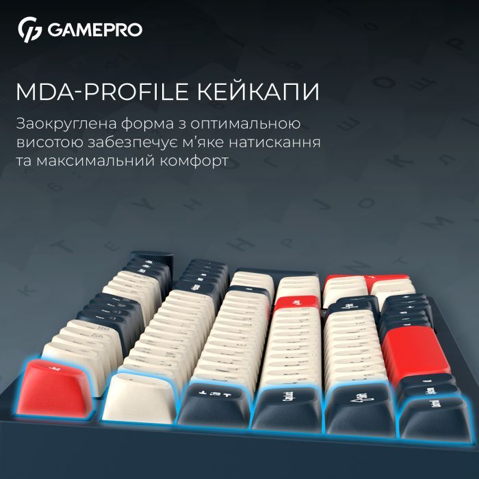 Клавиатура GamePro Asgard Drakkar Keychron Super Red Switch Wireless/Bluetooth/USB UA Black (MK305BK) изображение 14