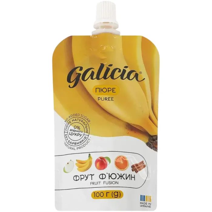 Детское пюре Galicia Фрут Фьюжин с экстрактом корицы 100 г (4820209564549)