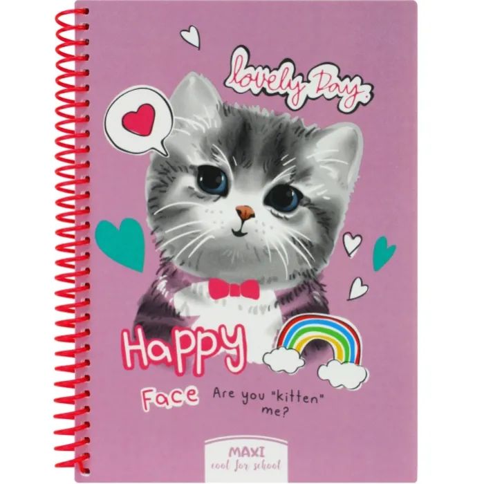 Блокнот Maxi А5, пластиковая обложка, спираль, 80 л., клетка (MX21950-02)