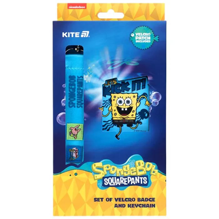 Бейдж Kite набор на липучке и подвеска SpongeBob SquarePants (SB25-3010)