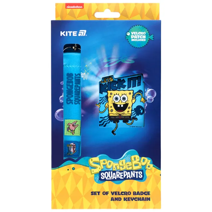 Бейдж Kite набір на липучці та підвіска SpongeBob SquarePants (SB25-3010)