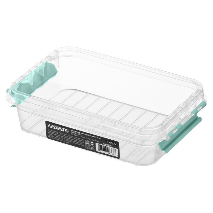 Харчовий контейнер Ardesto Fresh 0.52л, пластик, прямокутна, блакитний (AR1303B) зображення 4