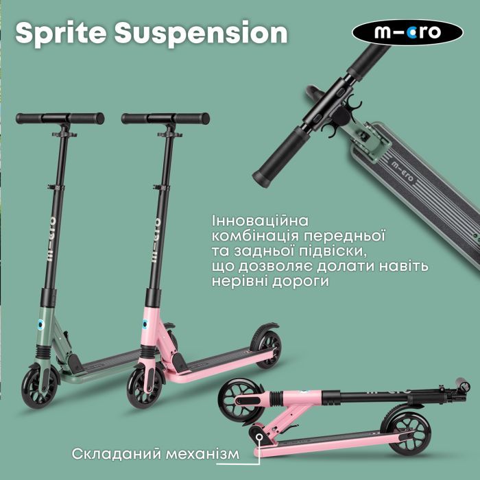Самокат Micro Sprite Suspension складаний Рожевий (SA0248) изображение 7