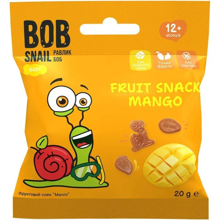 Дитячі снеки Bob Snail фруктові манго 40 г (1740862)