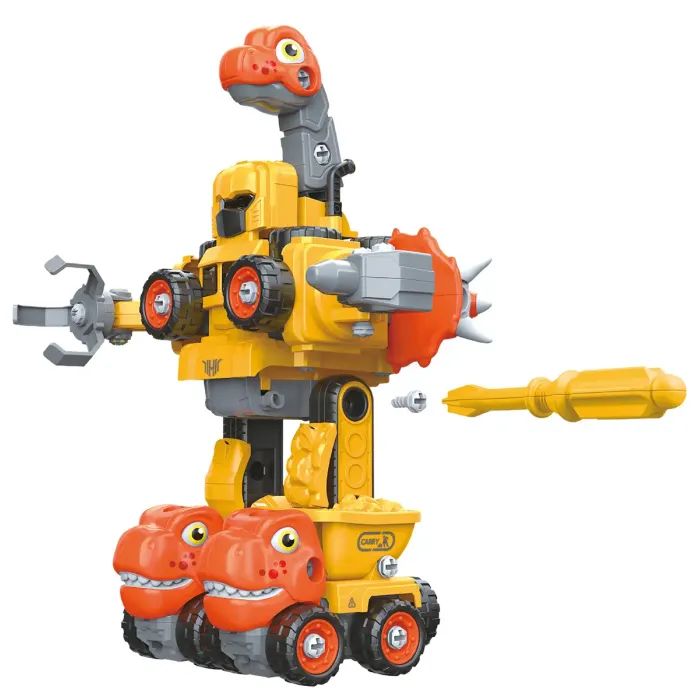 Конструктор Otamanko Машинка-конструктор Трансформер Динозавр 5 в 1 Желтый/оранжевый (OTA-131TS) изображение 3