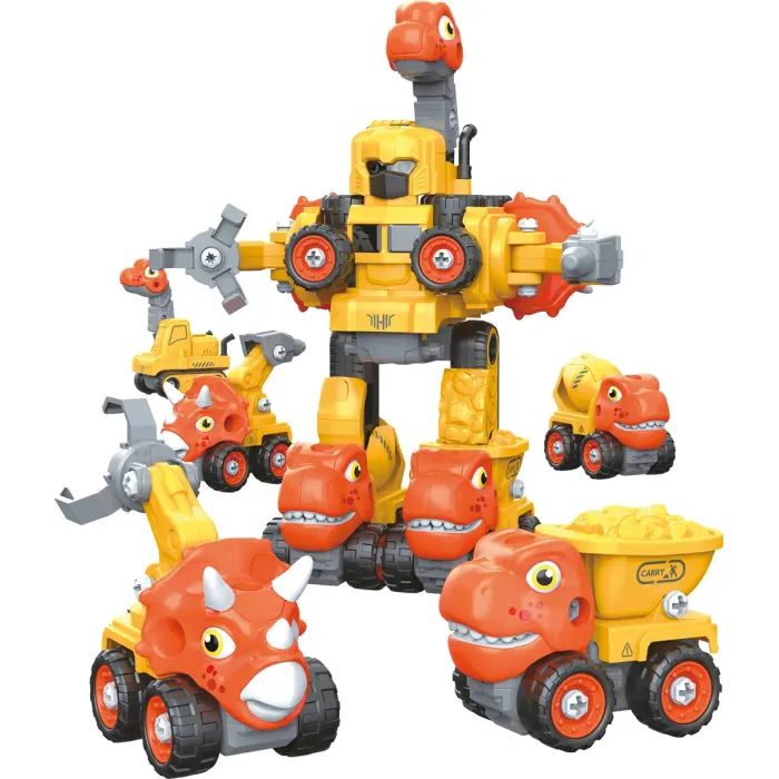 Конструктор Otamanko Машинка-конструктор Трансформер Динозавр 5 в 1 Желтый/оранжевый (OTA-131TS) изображение 4