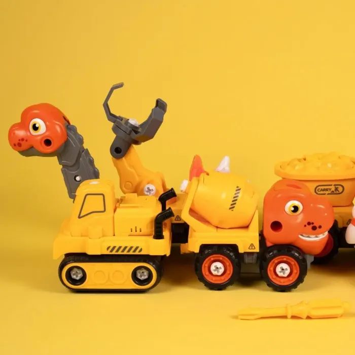 Конструктор Otamanko Машинка-конструктор Трансформер Динозавр 5 в 1 Желтый/оранжевый (OTA-131TS) изображение 9