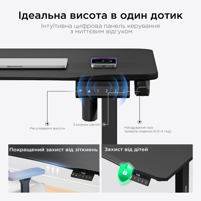 Комп'ютерний стіл Anda Seat Xtreme E Black (AD-D-DD1-1600-06-B) зображення 11