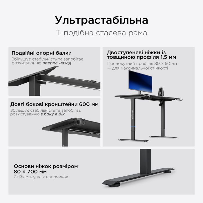 Комп'ютерний стіл Anda Seat Xtreme E Black (AD-D-DD1-1600-06-B) зображення 13