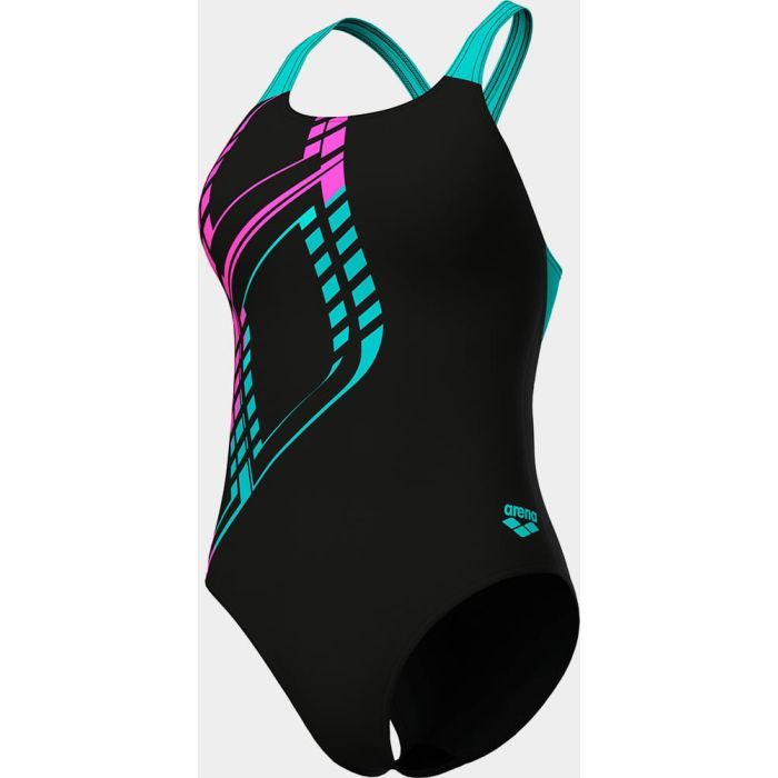 Купальник Arena Graphic Swimsuit Swim Pro L 010809-580 чорний, блакитний, рожевий 36 (3468337757405) изображение 6