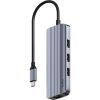 Концентратор Cudy USB-C 6-in-1 1xHDMI 4K + 1xUSB-C + 1xUSB 3.0 5Gbps + 2xUSB 2.0 (UH606)