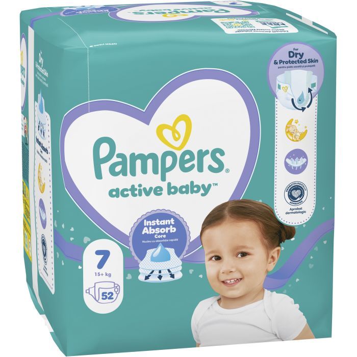 Подгузники Pampers Active Baby Розмір 7 (15+ кг) 52 шт (8006530230131) изображение 2