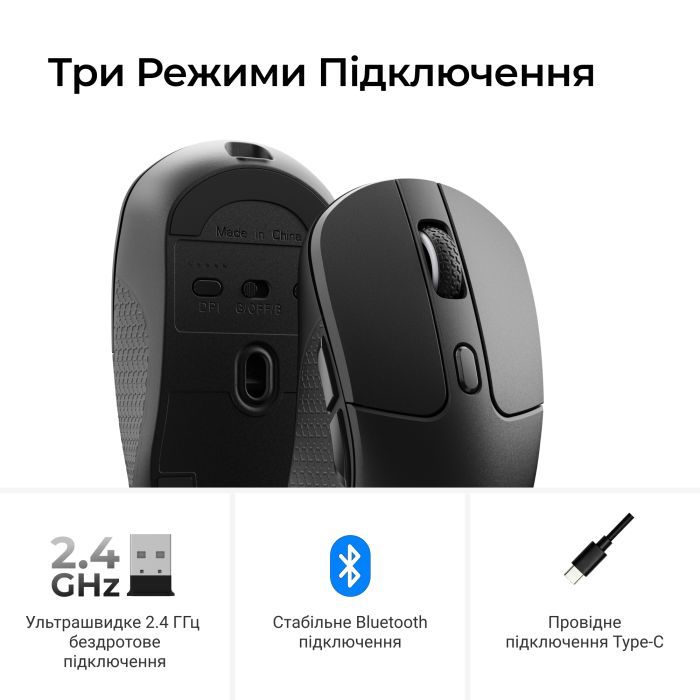 Мишка Keychron M3 Wireless/Bluetooth/USB Black (M3-A23) зображення 8