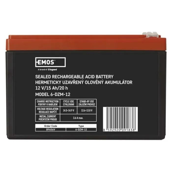 Батарея до ДБЖ EMOS 12V 15Ah (B9656V) зображення 2