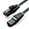 Патч-корд 1м, UTP cat 6 RJ-45 flat black Vention (IBJBF)