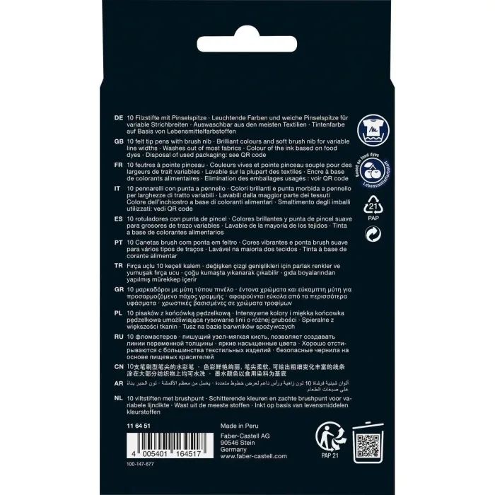 Фломастеры Faber-Castell кисточки Black Edition, 10 цветов (32355) изображение 2