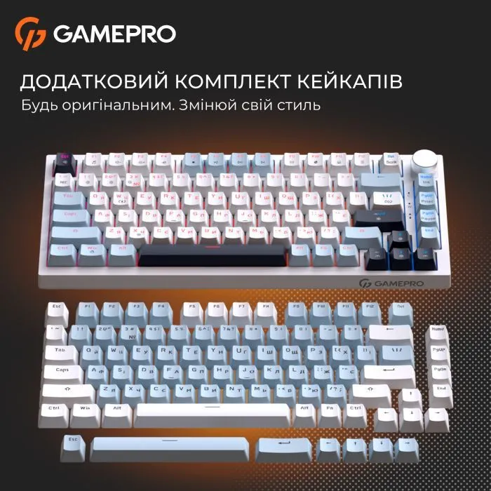 Клавиатура GamePro MK160 V2 Warden QLAB Sakura Linear RGB USB UA White (MK160-V2-BL-QS) изображение 15