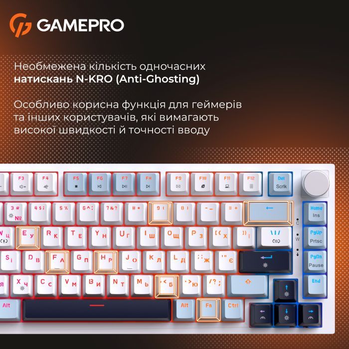 Клавиатура GamePro MK160 V2 Warden QLAB Sakura Linear RGB USB UA Black (MK160-V2-B-QS) изображение 6