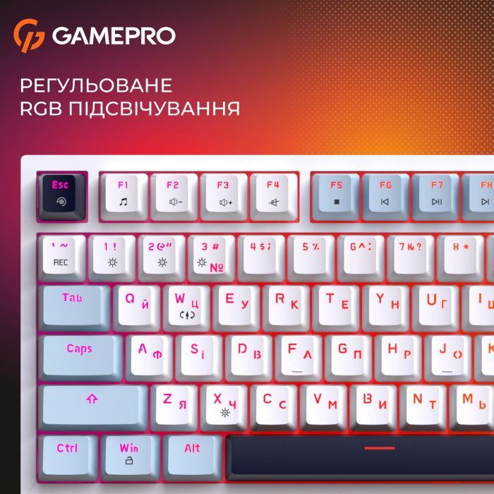 Клавиатура GamePro MK160 V2 Warden QLAB Sakura Linear RGB USB UA Black (MK160-V2-B-QS) изображение 9