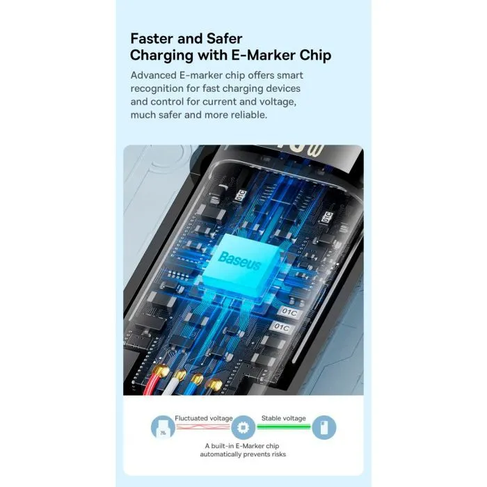 Дата кабель USB-C to USB-C 3.0m 240W black Baseus (CAWJ040201) изображение 10