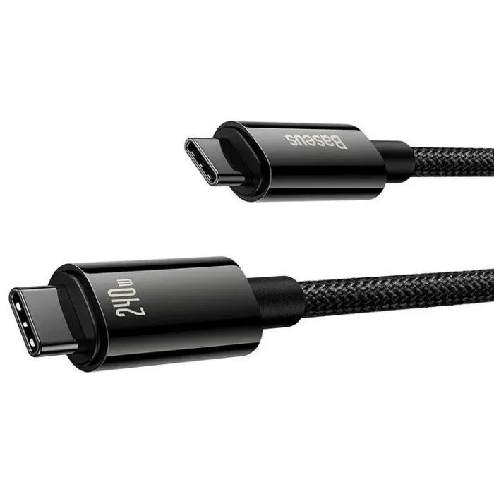 Дата кабель USB-C to USB-C 3.0m 240W black Baseus (CAWJ040201) изображение 3